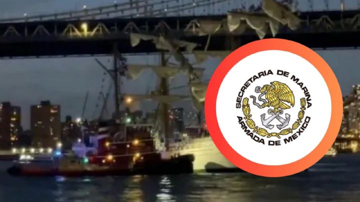 Buque Cuauhtémoc de la Marina mexicana choca contra el Puente de Brooklyn en Nueva York | VIDEO