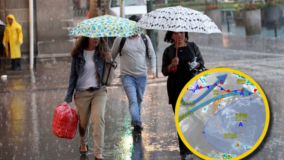 El nuevo frente frío en interacción con una corriente en chorro polar reforzará las condiciones para precipitaciones, principalmente en el centro y sureste del país