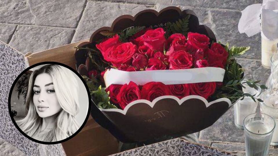 A las afueras de la estética donde trabajaba la influencer fue dejado un ramo de rosas con un extraño mensaje