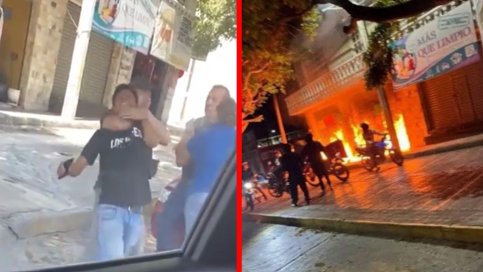 Mientras el más joven agarró al vendedor de fruta con una 'llave china', su familiar comenzó a agarrarlo a cachetadas hasta dejarlo inconsciente en el suelo