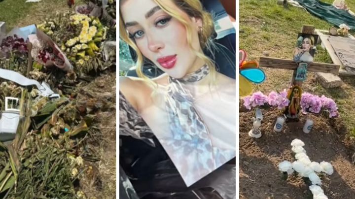 Vandalizan tumba de Valeria Márquez; le destrozaron las flores y dejaron basura | VIDEO