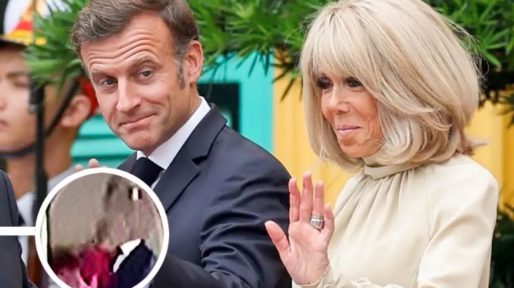 Captan a Macron cuando su esposa lo 'cacheteaba'; dice que estaban 'jugando' | VIDEO