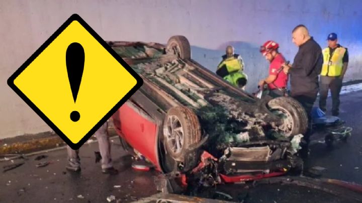 Conductor 'vuela' con su auto de puente de más de 10 metros de altura; este es su estado de salud