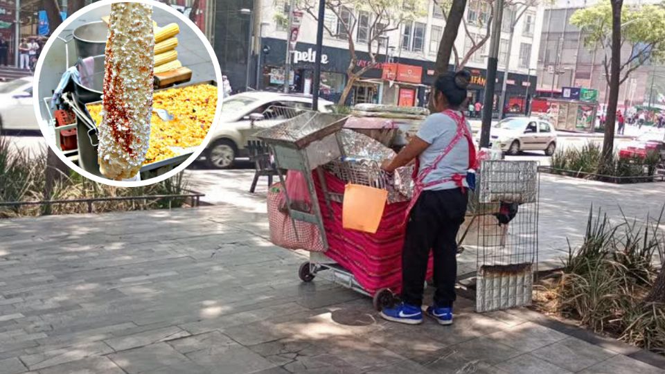 Una mujer fue captada preparando sus elotes con agua de riego