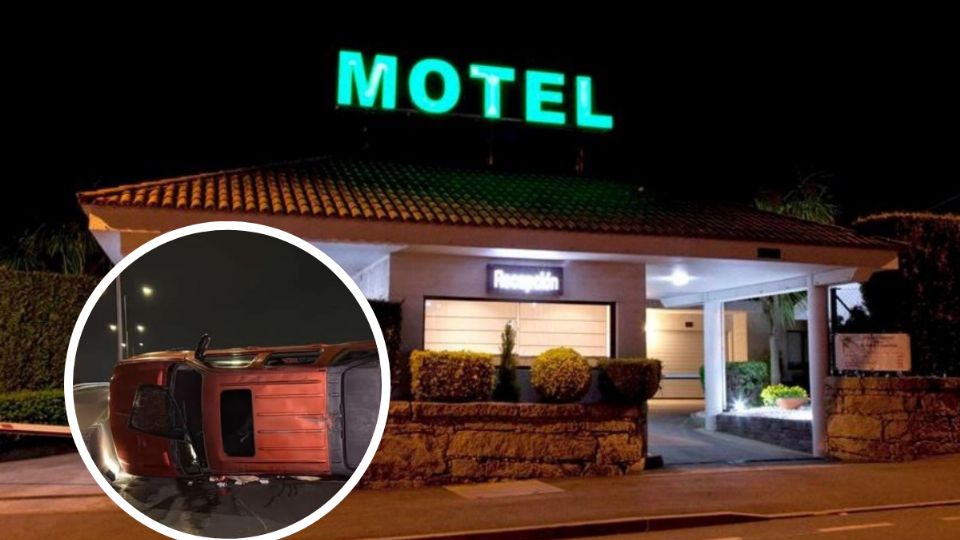 El hombre salió de un motel a toda velocidad y perdió el control del volante