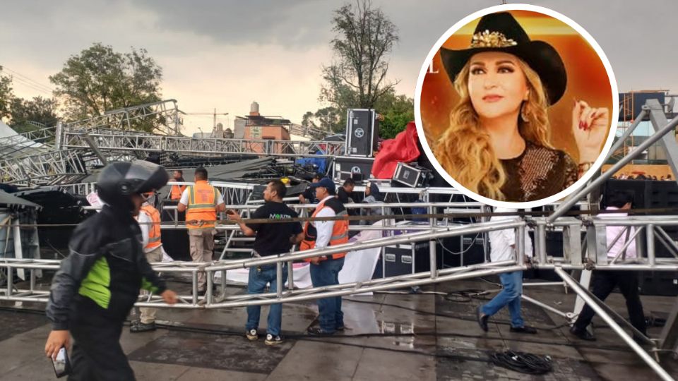 El escenario donde se iba a presentar Alicia Villarreal colapsó
