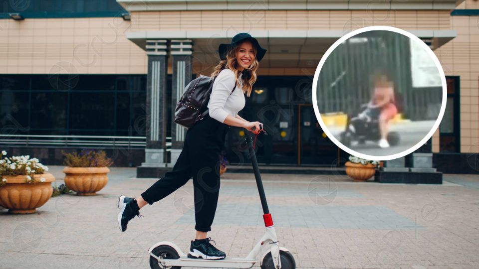 Mujer en scooter fue captada circulando con un bebé a bordo en un scooter