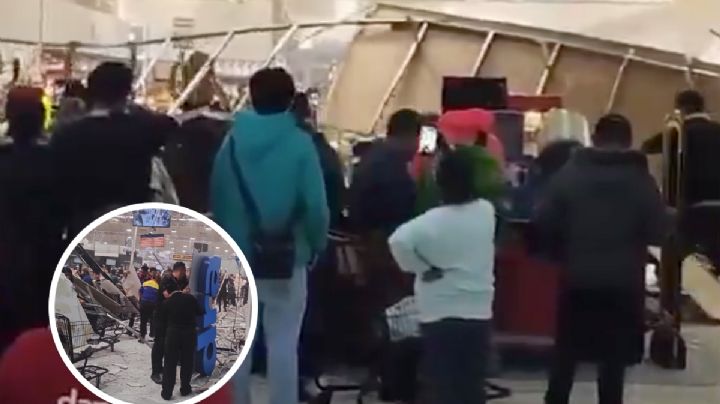 Techo de Chedraui colapsa y deja lesionados a los clientes | VIDEO