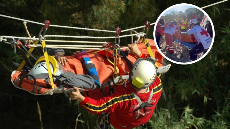 Los socorristas trabajaron varias horas para poder rescatar a una mujer que había caído a un barranco