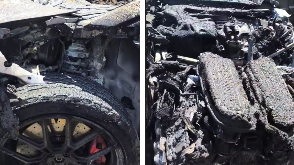 El estado en el que quedó el Lamborghini fue espeluznante.