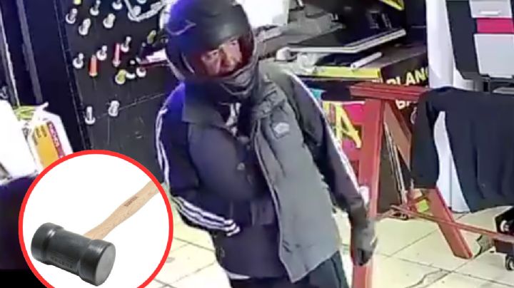 Con mazo en mano, mujer evita asalto; ladrón buscó apoderarse del dinero de la caja | VIDEO