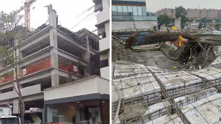 Colapsa techo en obra en construcción; tres albañiles quedaron aplastados | VIDEO