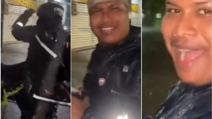 Repartidor se hace viral por entregar pedido bajo la lluvia: ‘¿por qué no te haces unos huevos?’