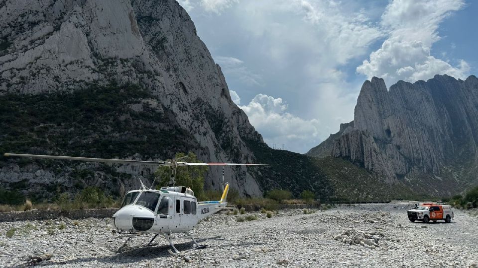 El cuerpo fue rescatado en helicóptero.