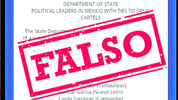 Embajada de EU desmiente lista falsa de narcopolíticos