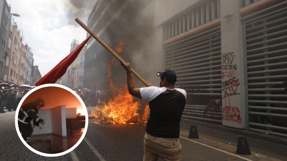 Maestros provocan el incendio en un edificio