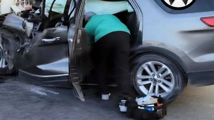 Trágico choque: conductor se estrella en tráiler y muere prensado; tenía placas de Tamaulipas