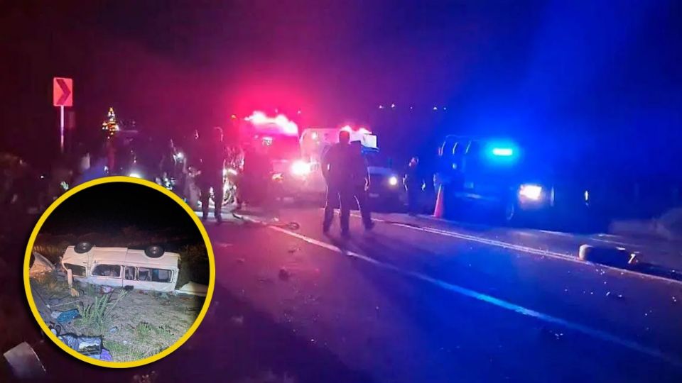 Agentes de la Guardia Nacional División Caminos y Carreteras, con apoyo de la Secretaría de Seguridad Pública (SSP), implementaron el cierre total de la carretera para facilitar las labores de rescate y peritaje