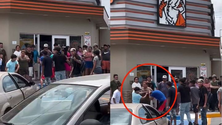 Por promoción de Little Caesars, jóvenes se agarran a golpes en la fila | VIDEO