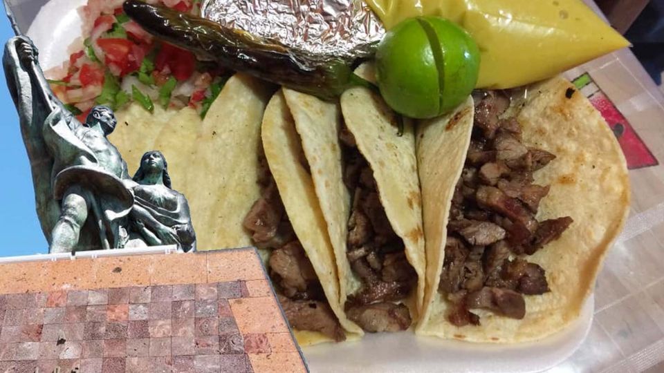 Tacos de brisquet asados en la frontera