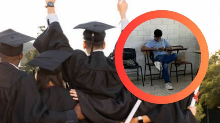 Axel se queda sin foto de graduación por adeudo, pero esta imagen viral lo devolvió al festejo