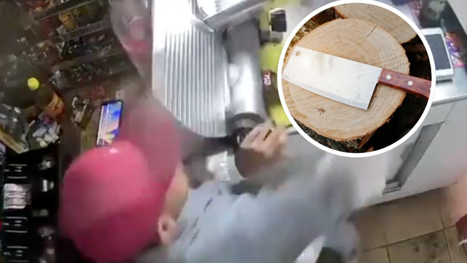 El tendero defendió con un machete su negocio