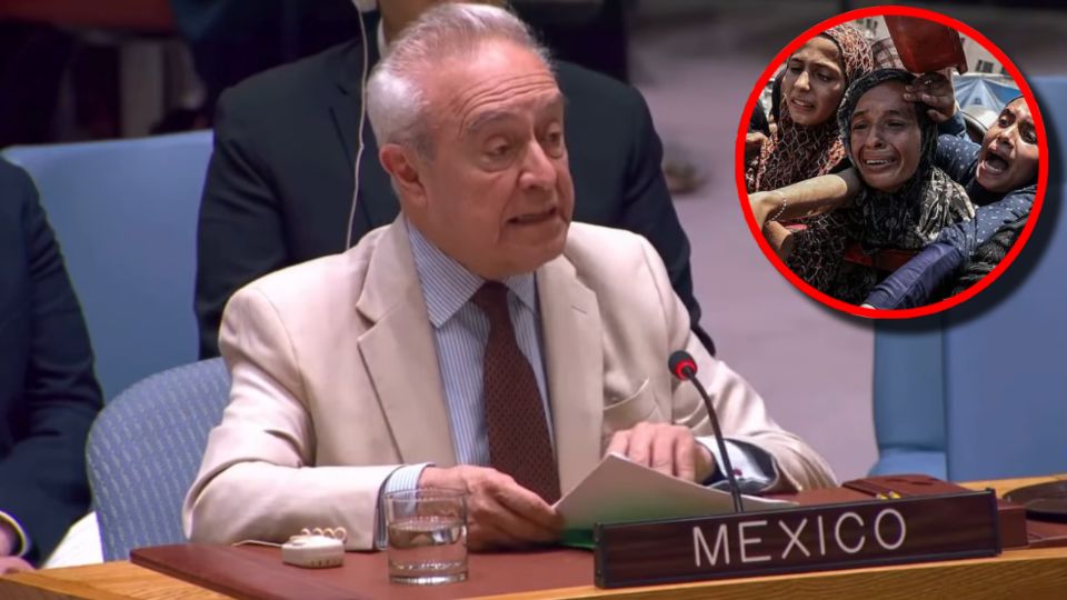 El diplomático mexicano advirtió sobre la alarmante hambruna, el desplazamiento masivo de civiles y el deterioro acelerado de las condiciones de vida en Gaza y Cisjordania