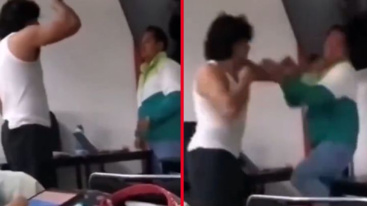 Alumno golpea salvajemente a su maestro en plena clase: 'vuélvete a burlar de mi' | VIDEO