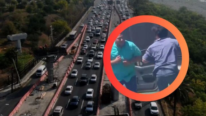 Conductores se agarran a 'golpes' en Monterrey tras presunto cierre de paso | VIDEO