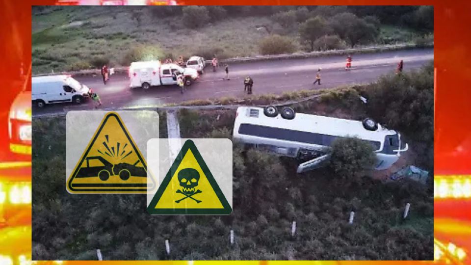 Chocan de frente autobús y camioneta