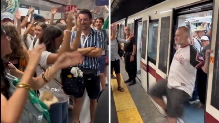 Italiano agrede a mexicanos en vagón del Metro; respuesta 'a la mexicana' se vuelve viral | VIDEO