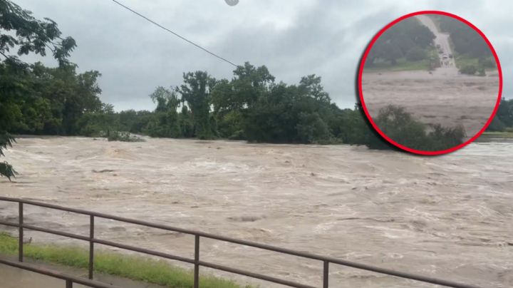 Inundaciones en Texas: dron capta el MOMENTO EXACTO del desbordamiento del río San Gabriel