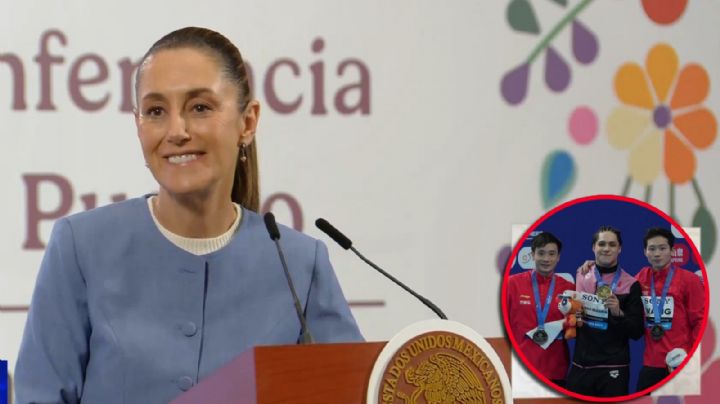 Sheinbaum felicita a Osmar Olvera tras ganar oro en trampolín de 3 metros en Singapur