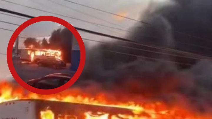 Llamas infernales arrasan con camión de transporte público; ¿hubo heridos?