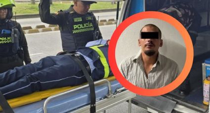 Hombre amenaza con machete a su familia y golpea a policía con una botella de vidrio en la cara