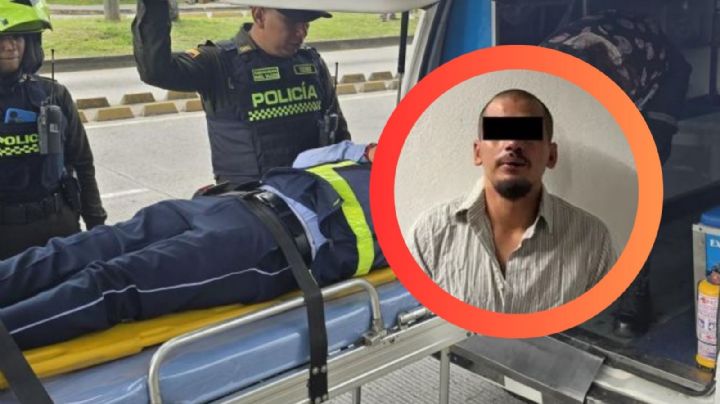 Hombre amenaza con machete a su familia y golpea a policía con una botella de vidrio en la cara