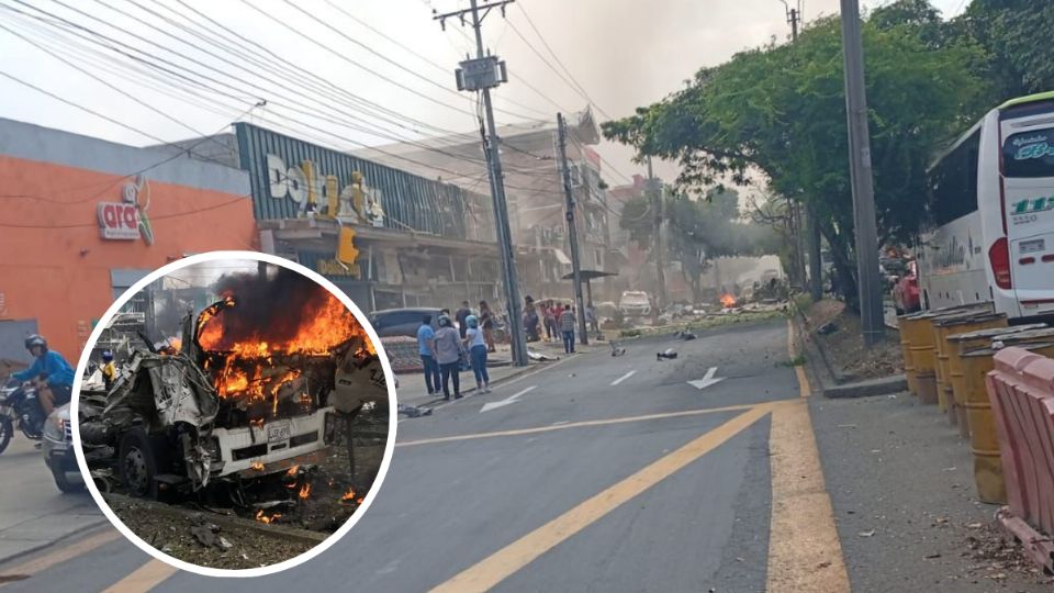 Un coche bomba explotó en Cali y un helicóptero fue derribado en Antioquia