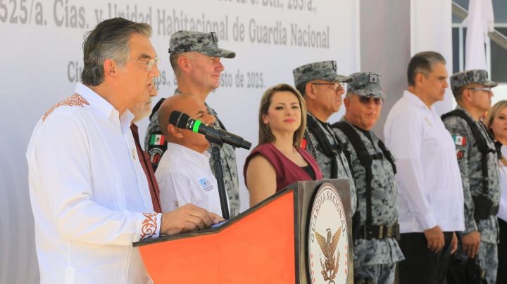 Américo Villarreal inaugura instalaciones de la Guardia Nacional en Ciudad Mier