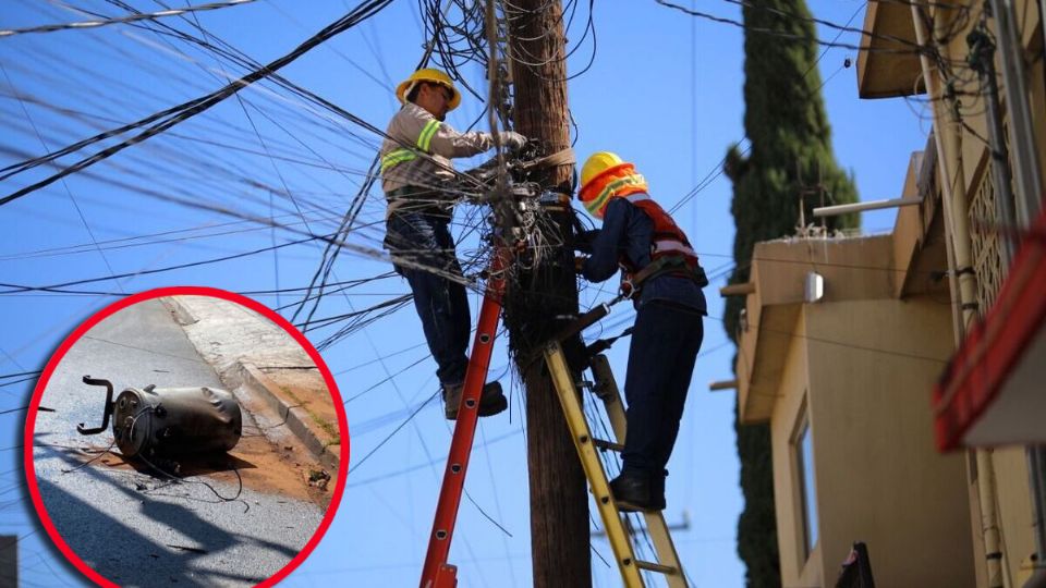 El riesgo latente se materializó cuando un transformador se desplomó en el cruce de las calles Carlos Salazar y Galeana, en el primer cuadro de la ciudad