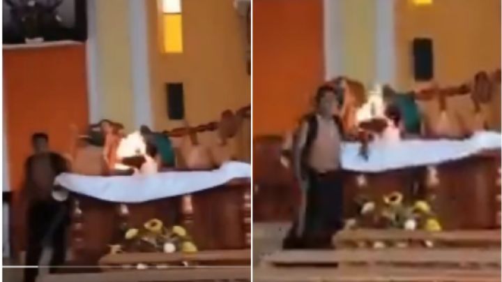 ‘El diablo me lo ordenó’; sujeto incendia altar en iglesia | VIDEO