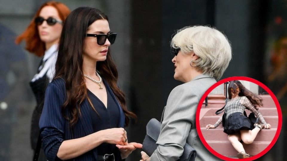 La publicación en X acompañada de la frase “Annie se cayó hoy y se rompió uno de sus tacones durante la filmación de El Diablo Viste a la Moda 2, pero está bien” acumuló miles de comentarios