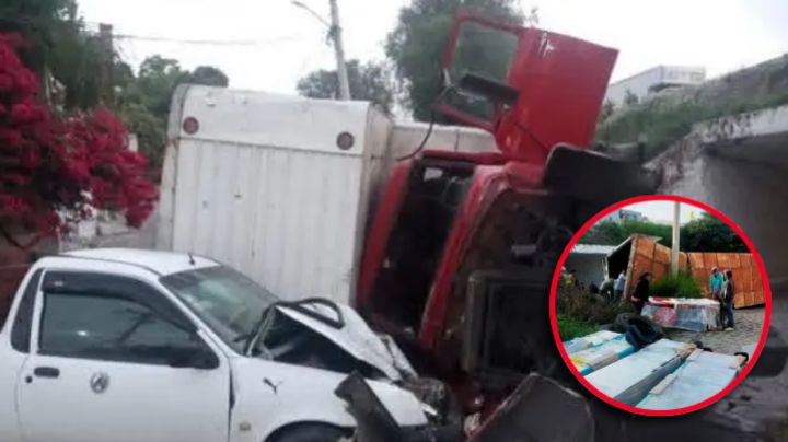De tragedia a rapiña: tráiler se accidenta y provoca robo masivo de electrodomésticos