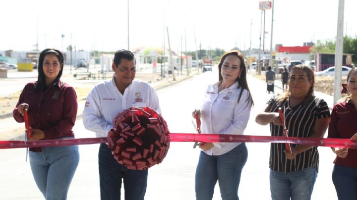 Entrega Carmen Lillia Canturosas dos obras viales en el poniente de Nuevo Laredo