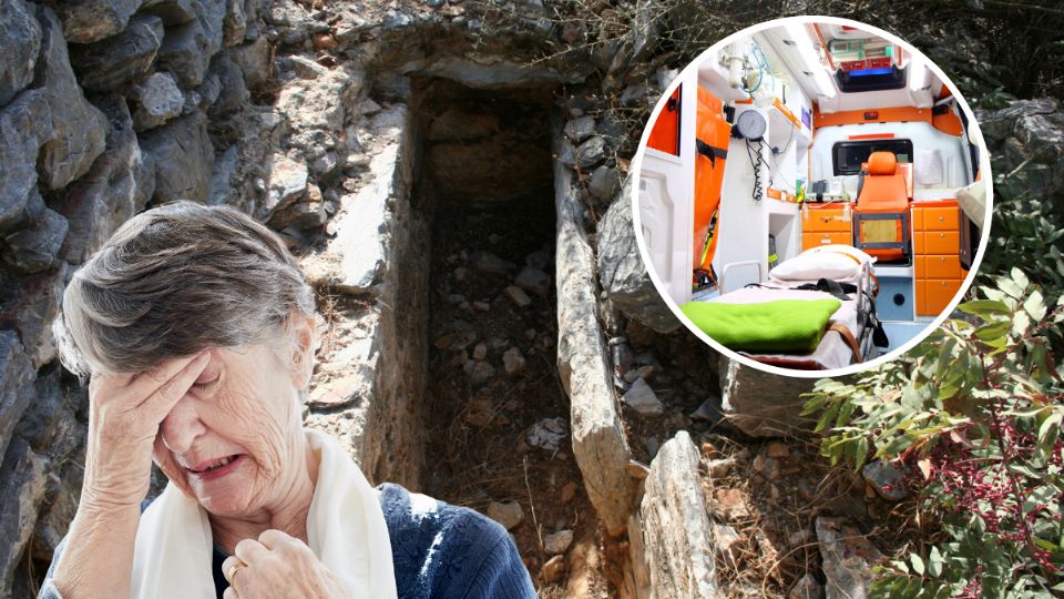 La anciana tuvo que ser llevada a un hospital por las lesiones causadas en la caída