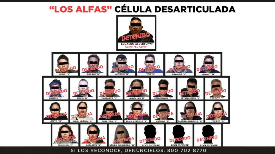 Capturan a 27 integrantes de una célula delictiva