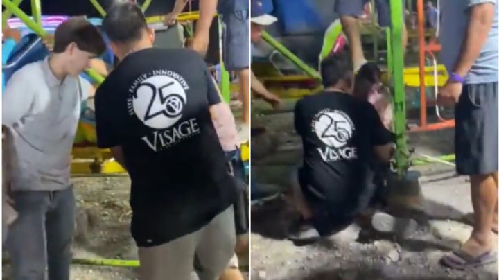 Juego mecánico en Nuevo León se descarrila; hay 4 heridos | VIDEO