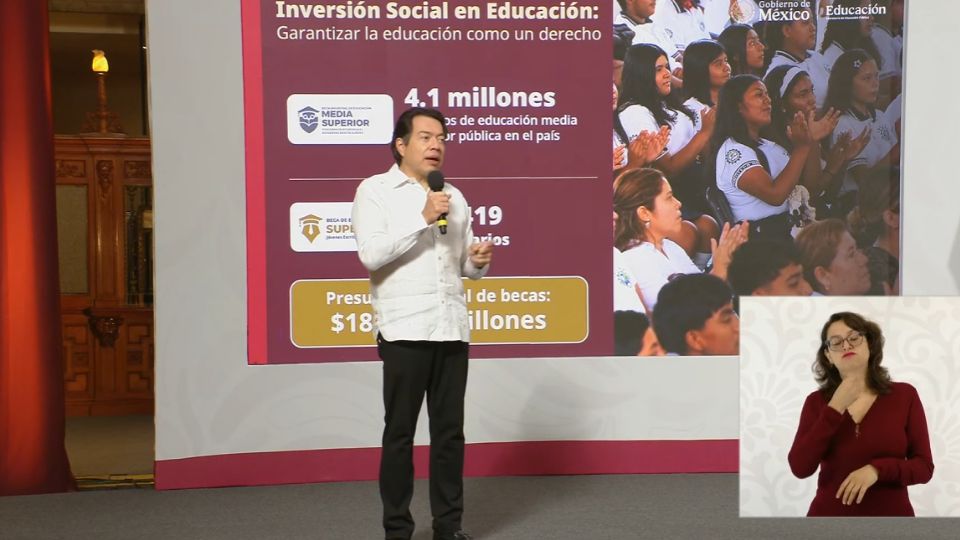 La meta es que ningún joven se quede sin estudiar, generando 120 mil nuevos lugares, alcanzando una cobertura del 73% para 2026