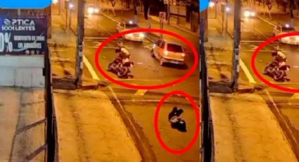 Motociclista deja a su novia herida en el pavimento para revisar los daños de su moto tras accidente | VIDEO