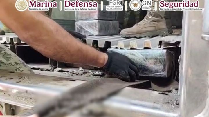 Delincuentes ocultaron 1.5 toneladas de droga en la caja de un tráiler; autoridades los descubrieron