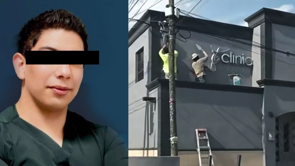 Retiran letras de la fachada de la clínica